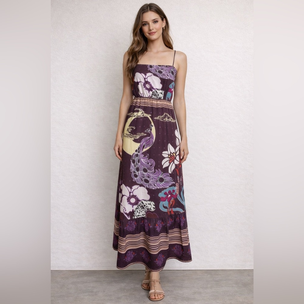 Juan de Dios Small Cotton Maxi Dress Spaghetti Straps Summer Casual